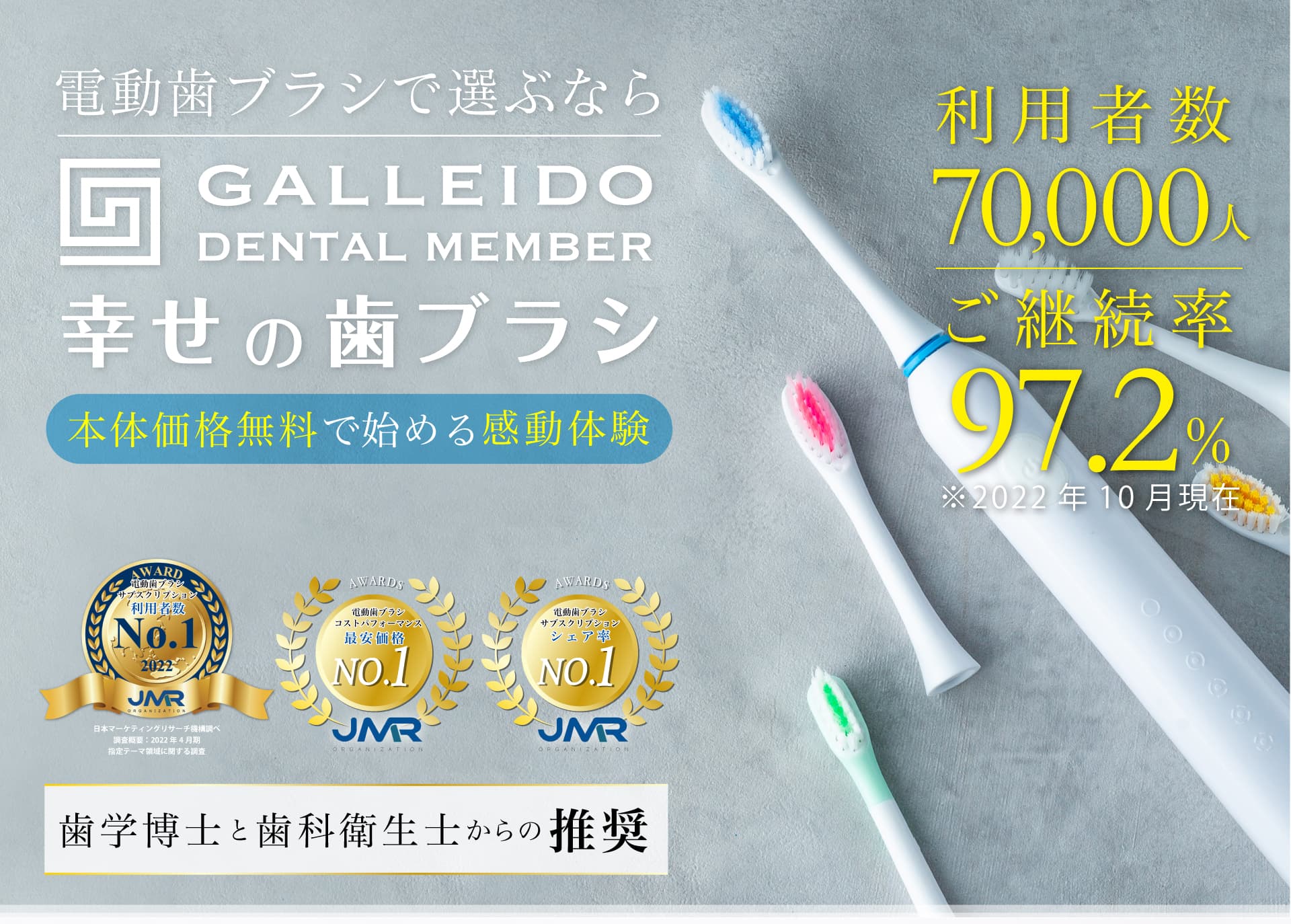 感謝価格 GALLEIDO ガレイド 電動歯ブラシ 替え歯ブラシ サブスク fawe.org